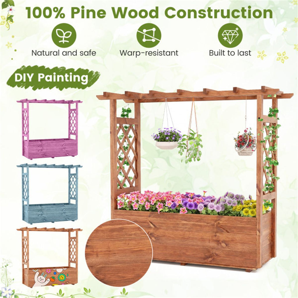 Raised Garden Bed with Hanging Roof