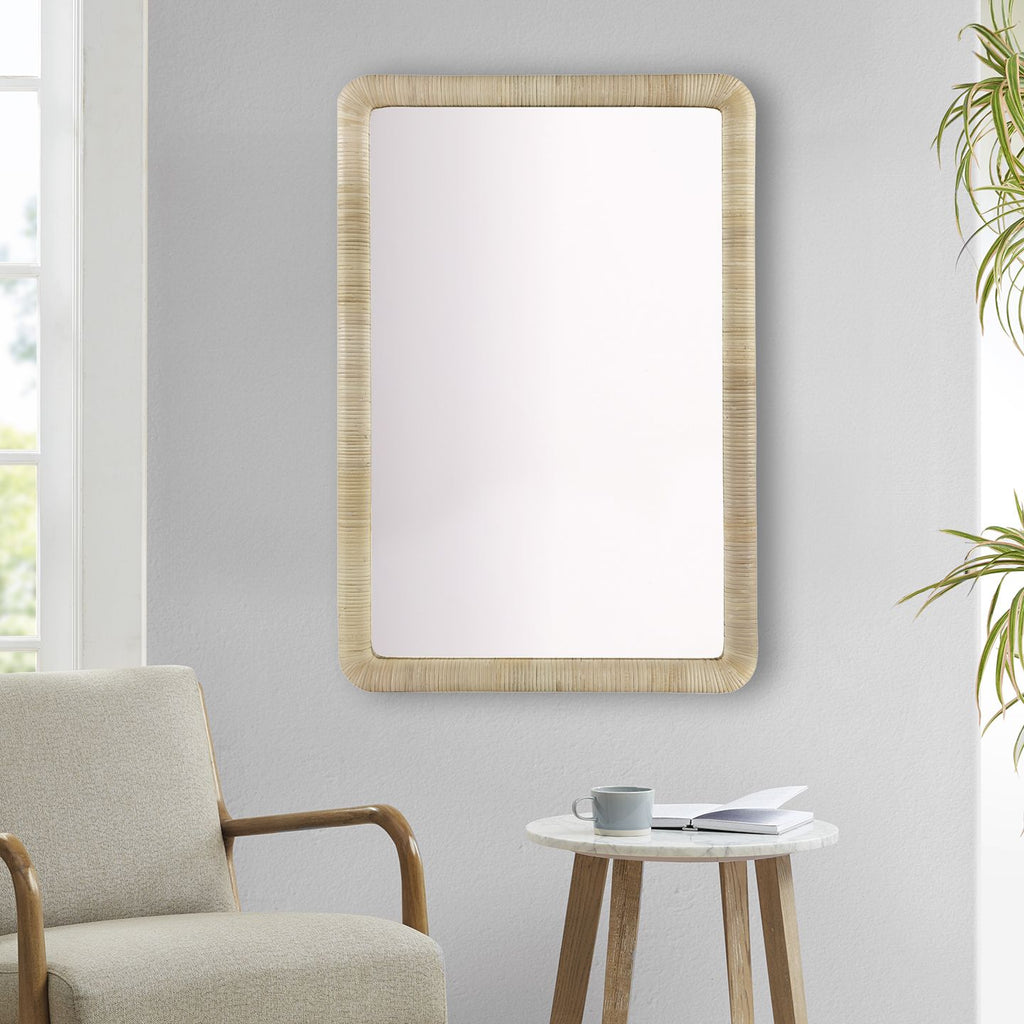 Natural-Texture Rectangle Wall Mirror