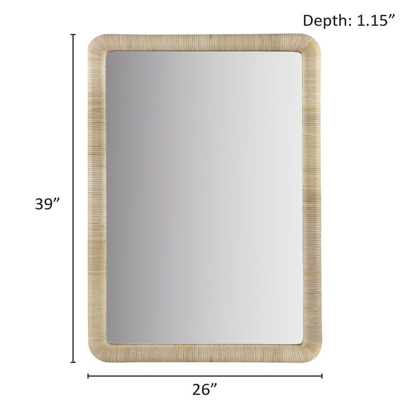 Natural-Texture Rectangle Wall Mirror