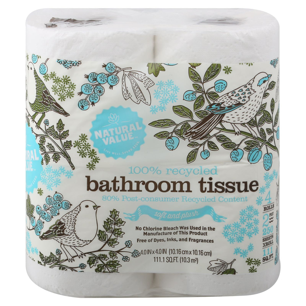 Natural Value Two-Ply Bath Tissue Without Added Fragrance