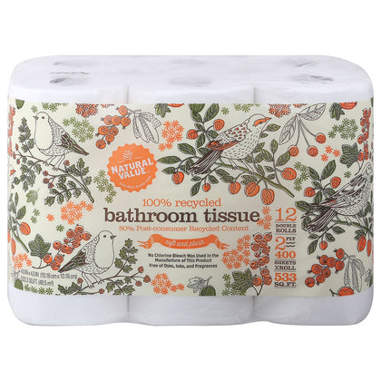 Natural Value Recycled Two-Ply Bath Tissue