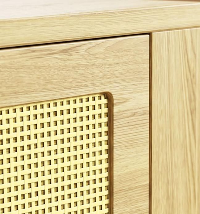 Natural Wood End Table Set of 2 with Charging Station Bed Side Tables with Drawer Storage