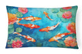 Koi Fish Decorative Pillow with Nautical Character