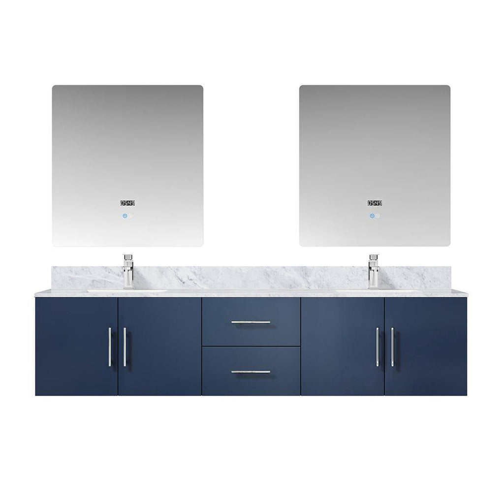 Double Bath Vanity with Marble Top, Faucet, and Mirrors – Scratch & Stain Resistant