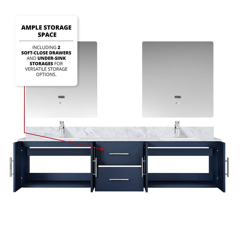 Double Bath Vanity with Marble Top, Faucet, and Mirrors – Scratch & Stain Resistant