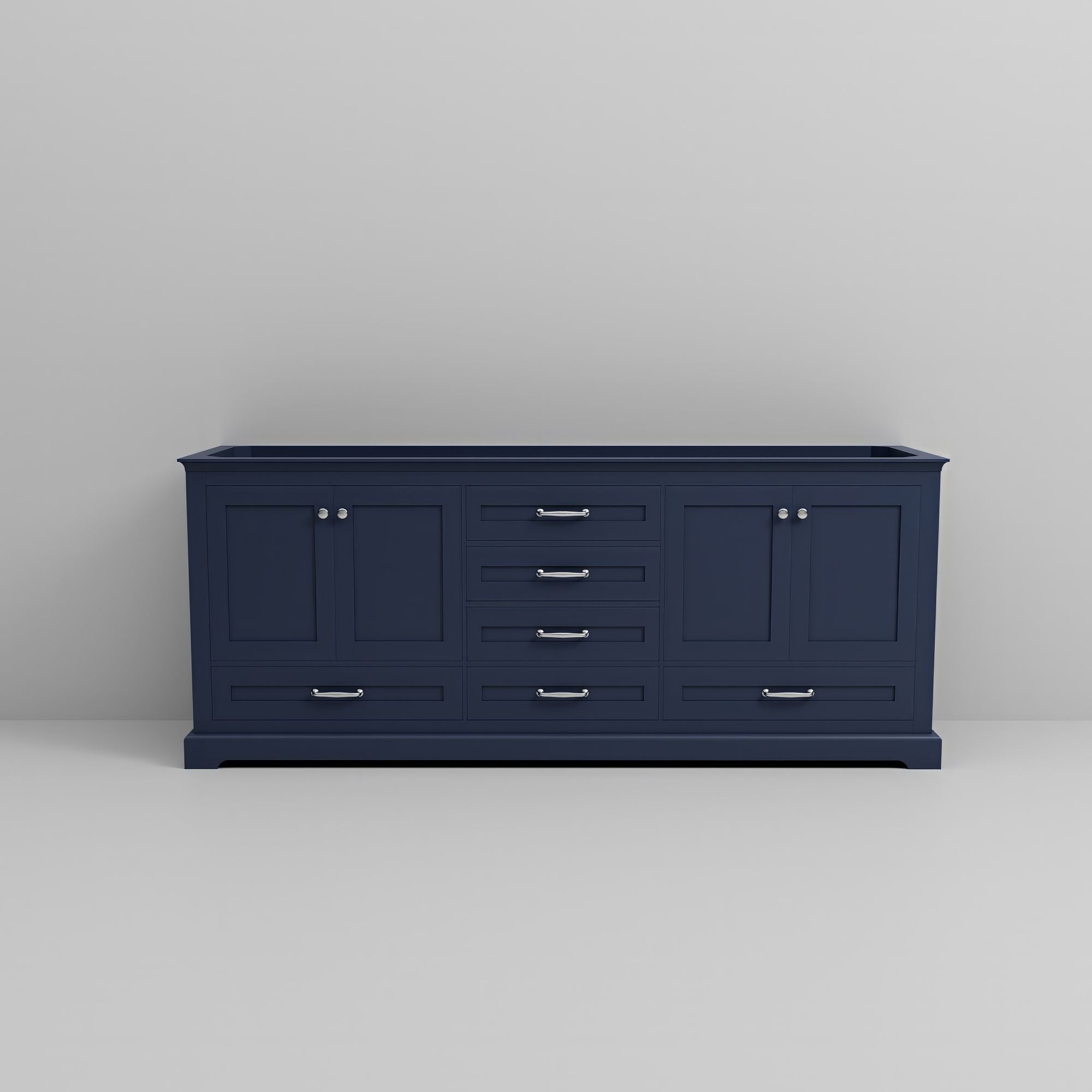 Navy Blue Double Bath Vanity 80-in with Soft Close Drawers and Ample Storage