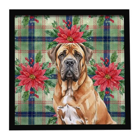 Neapolitan Mastiff Christmas Poinsettias Wall Art