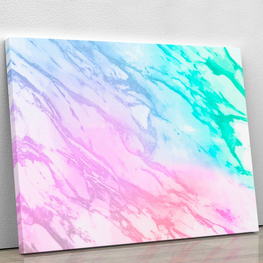 Neon Striped Marble Canvas Print or Poster – Modern Wall Art for Any Space