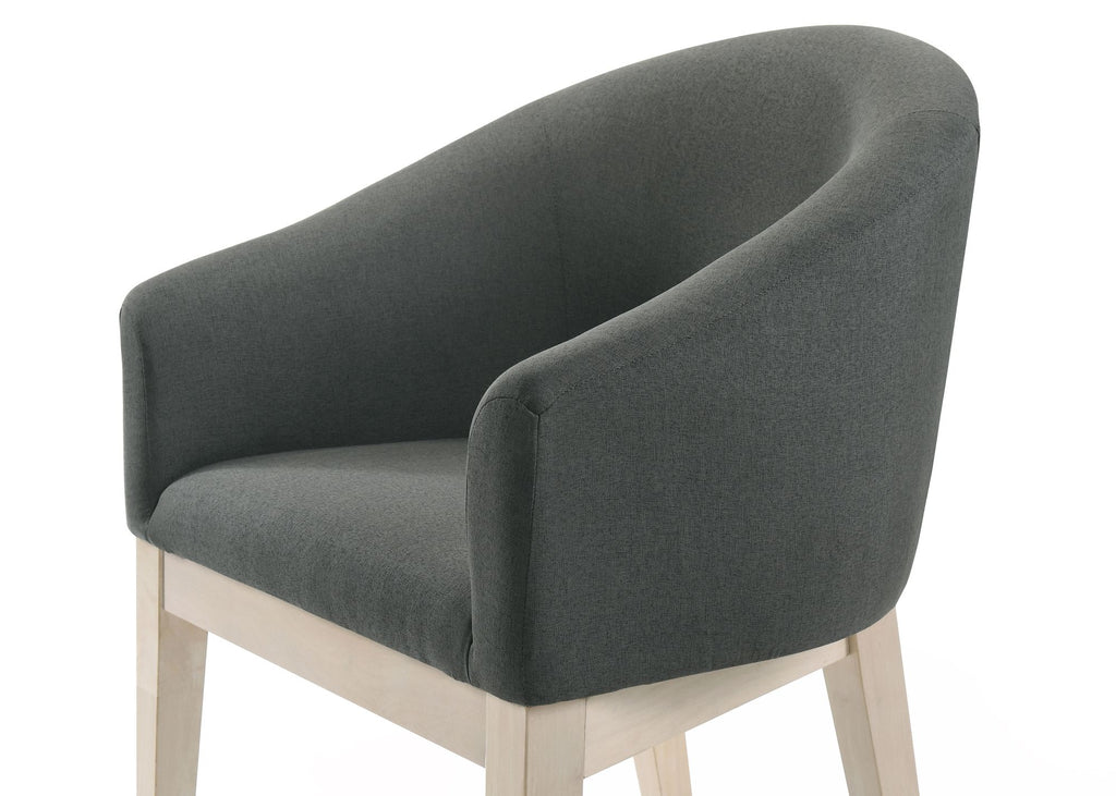 Set of 2 Two-Tone Barrel Accent Chairs with Cushioned Seats