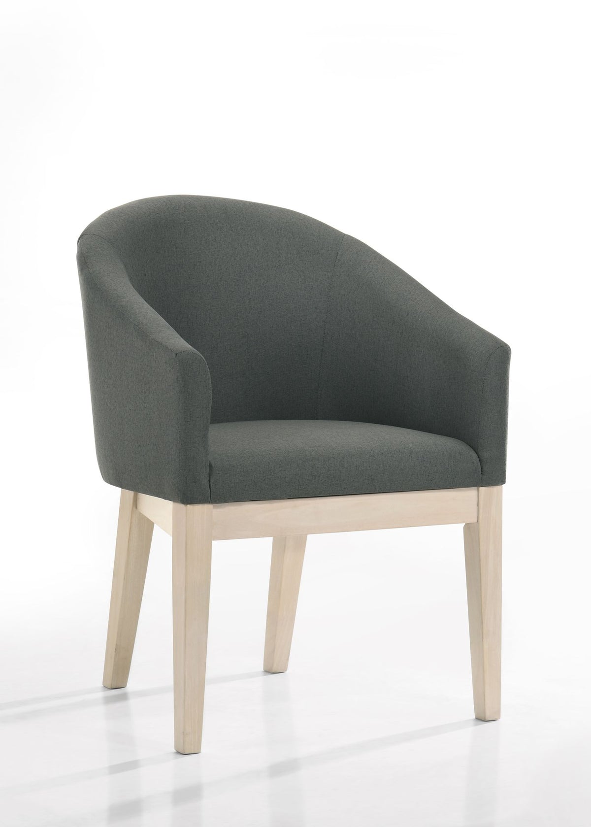 Set of 2 Two-Tone Barrel Accent Chairs with Cushioned Seats