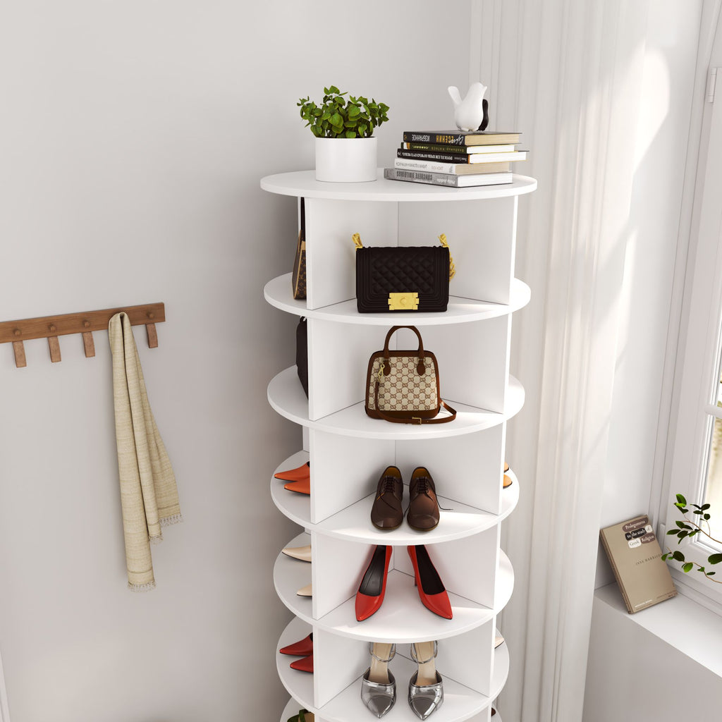 360° Rotating Shoe Cabinet for Space-Saving Organization