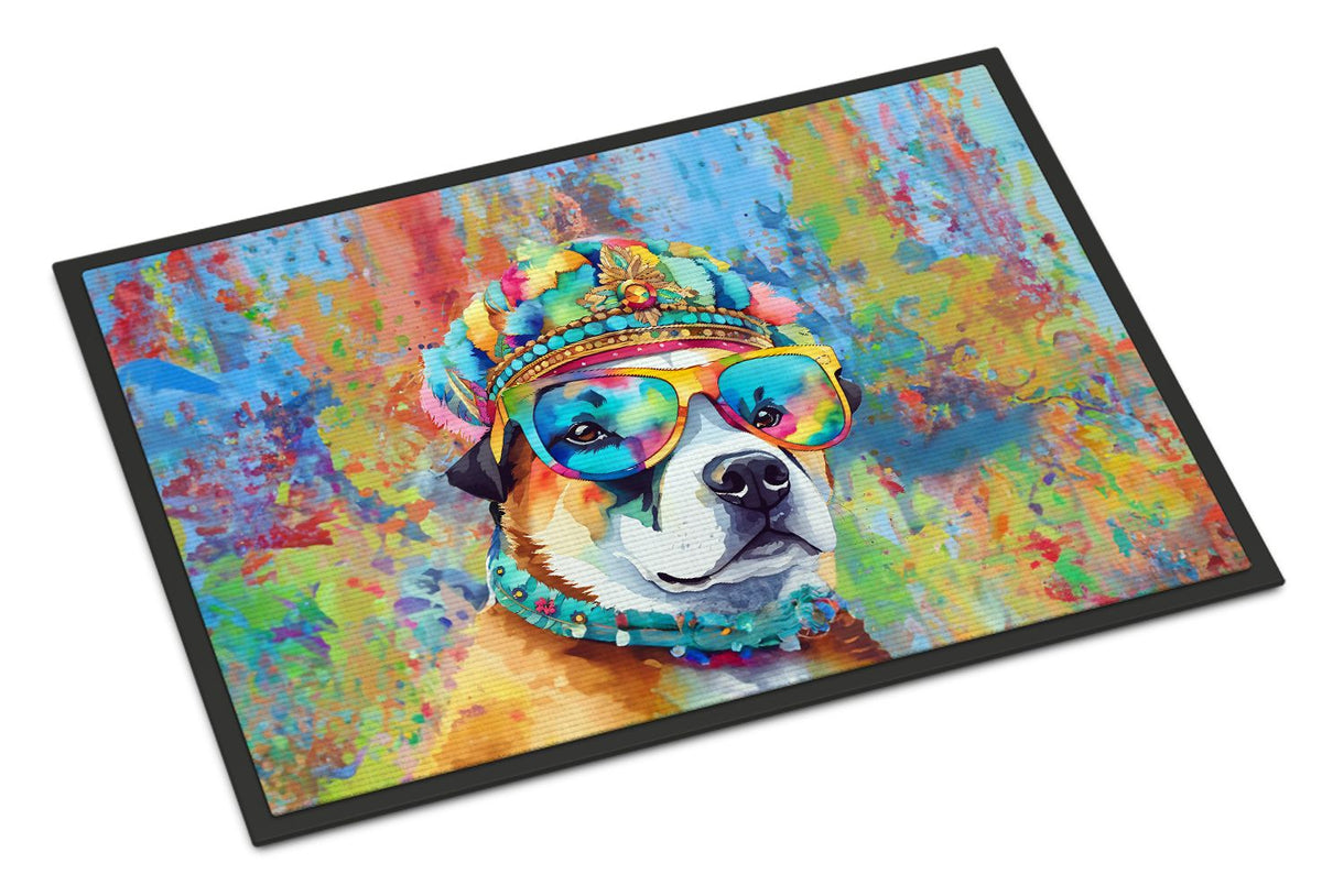 Akita Hippie Dawg Indoor-Outdoor Artwork Doormat