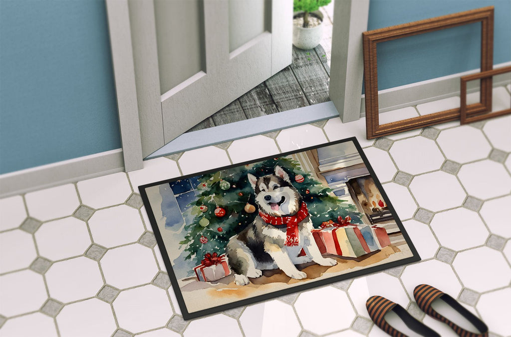 Alaskan Malamute Cozy Christmas Indoor-Outdoor Doormat