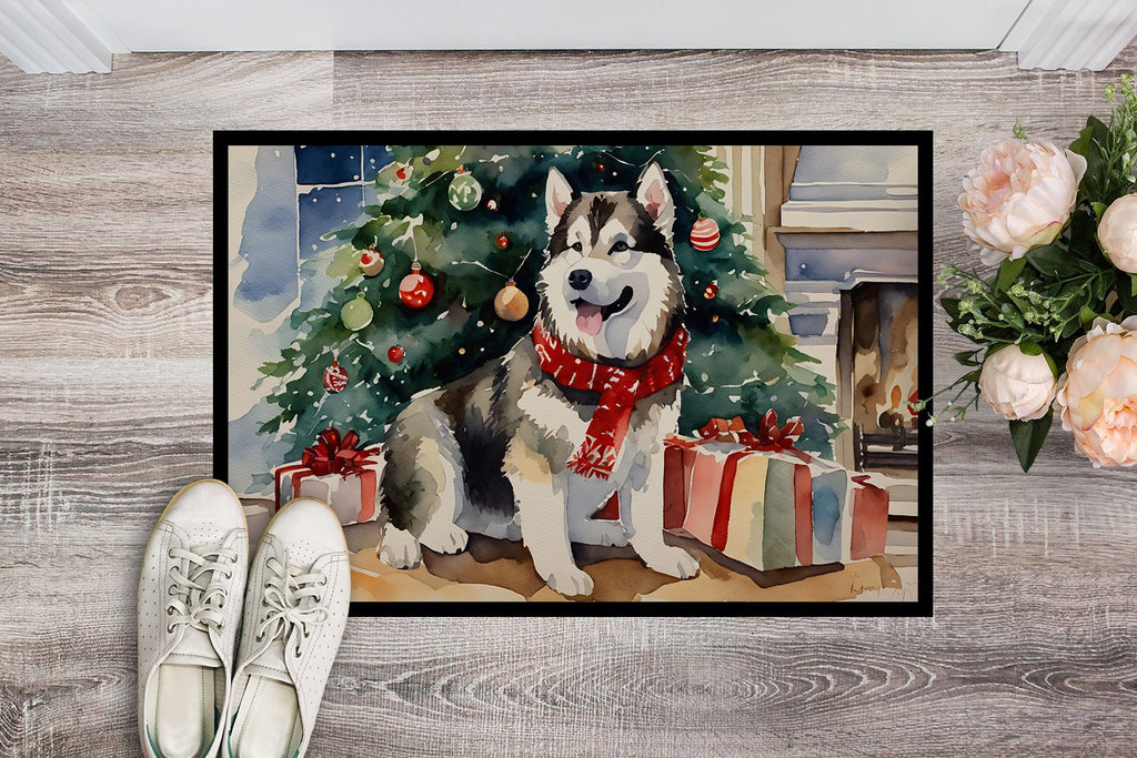 Alaskan Malamute Cozy Christmas Indoor-Outdoor Doormat