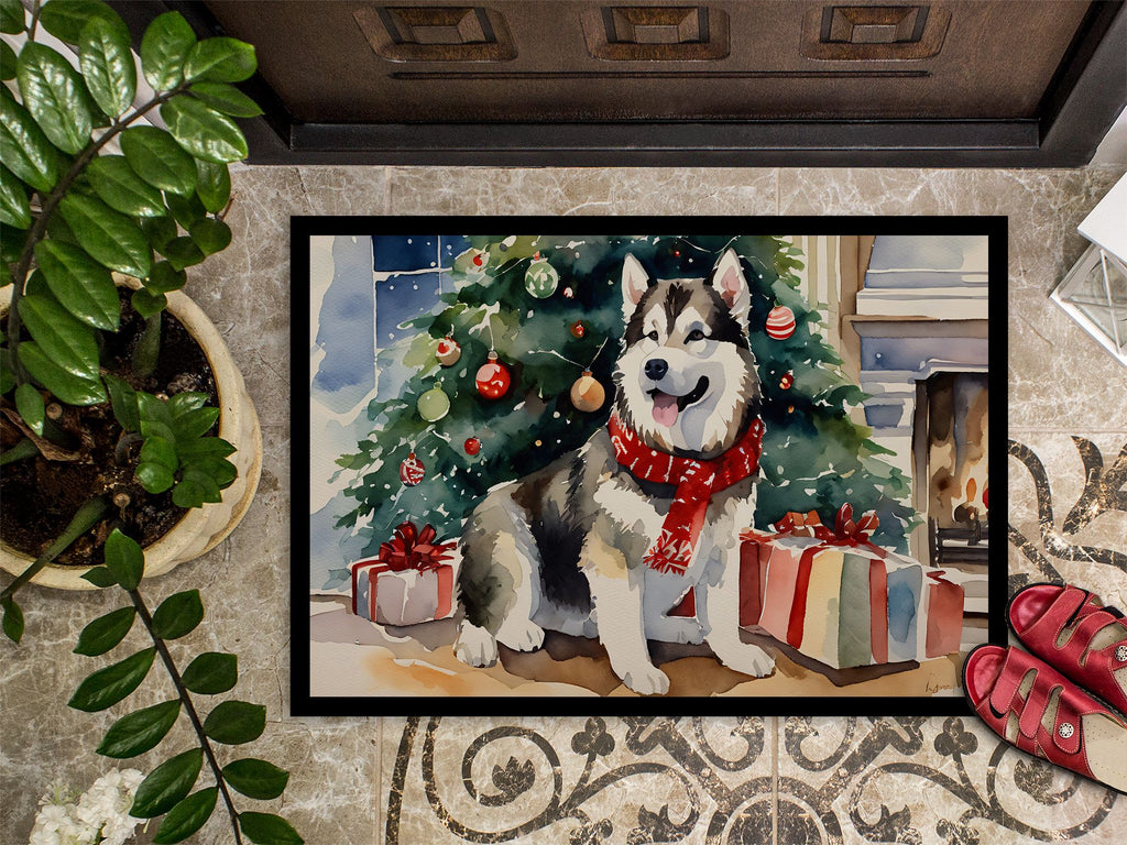 Alaskan Malamute Cozy Christmas Indoor-Outdoor Doormat