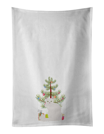 Asian Semi Longhaired Cat Christmas Kitchen Towels