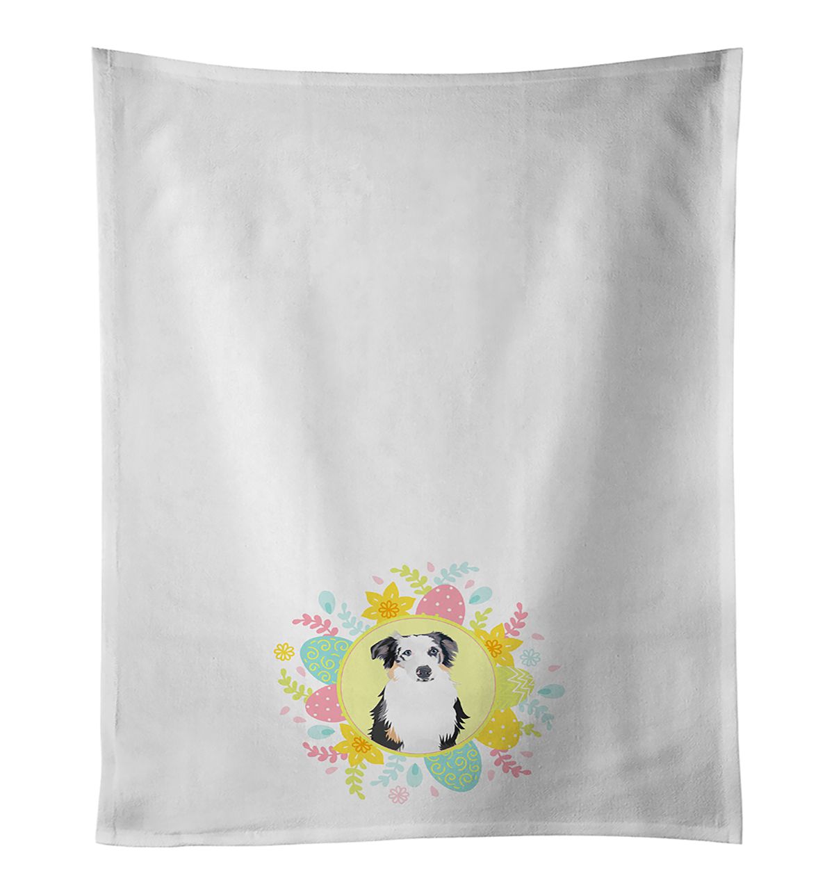 Blue Merle Australian Shepherd Easter Kitchen Towels
