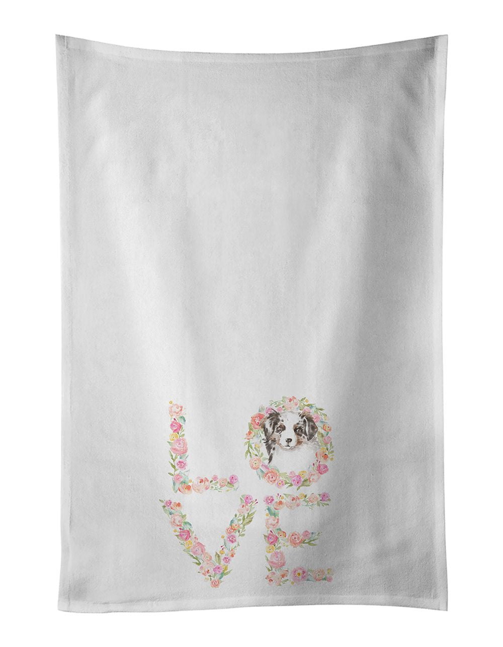 Blue Merle Australian Shepherd LOVE Towel Set