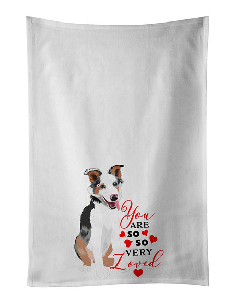 Blue Merle Australian Shepherd Valentine Towel Set