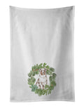 NEW Australian Shepherd Red Merle Christmas Wreath Kitchen Towel Set of 2 White Dish Towels Decorati