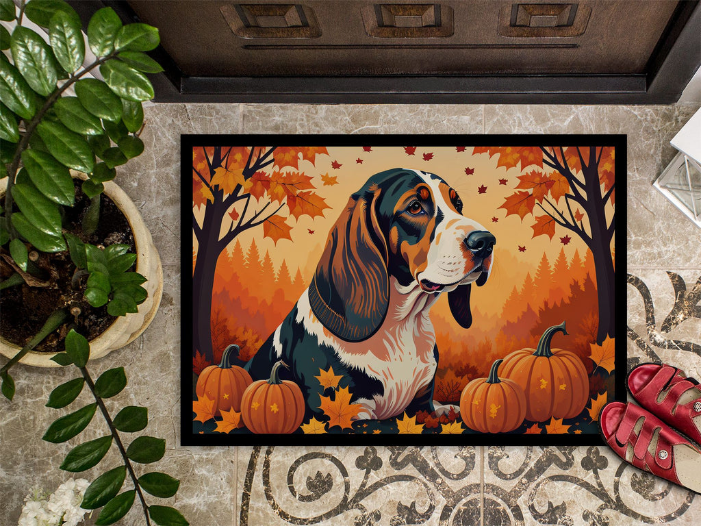 Basset Hound Fall Entryway Doormat