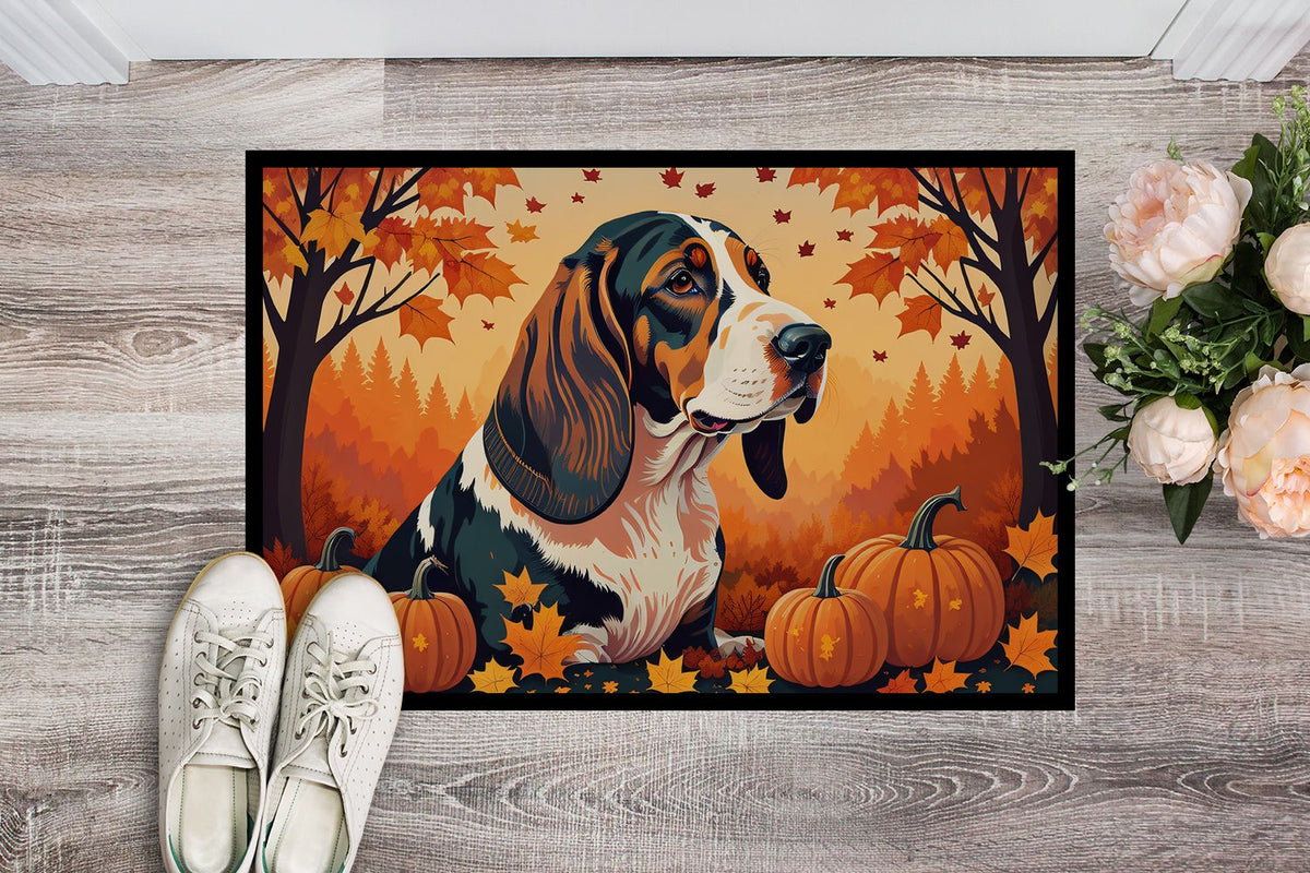Basset Hound Fall Entryway Doormat