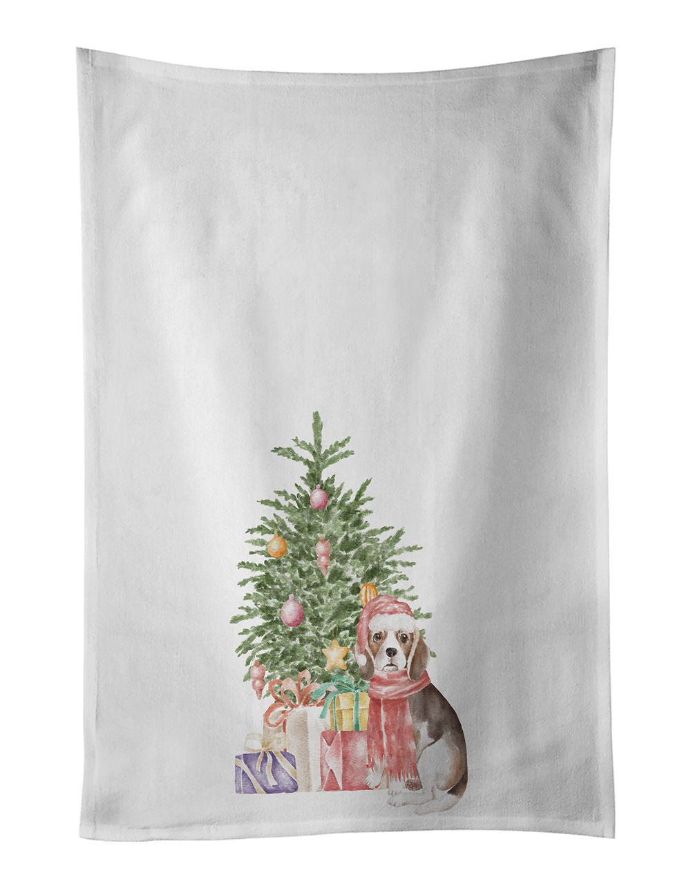 Beagle Christmas Presents and Tree Kitchen Towel Set