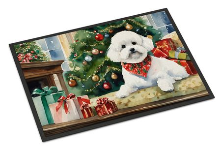 Cozy Christmas Bichon Frise Doormat