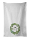Smiling Bichon Frise Christmas Wreath Towel Set