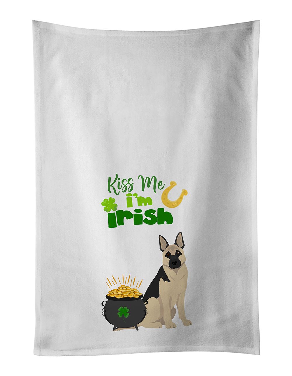 German Shepherd St. Patrick's Day Kitchen Towels