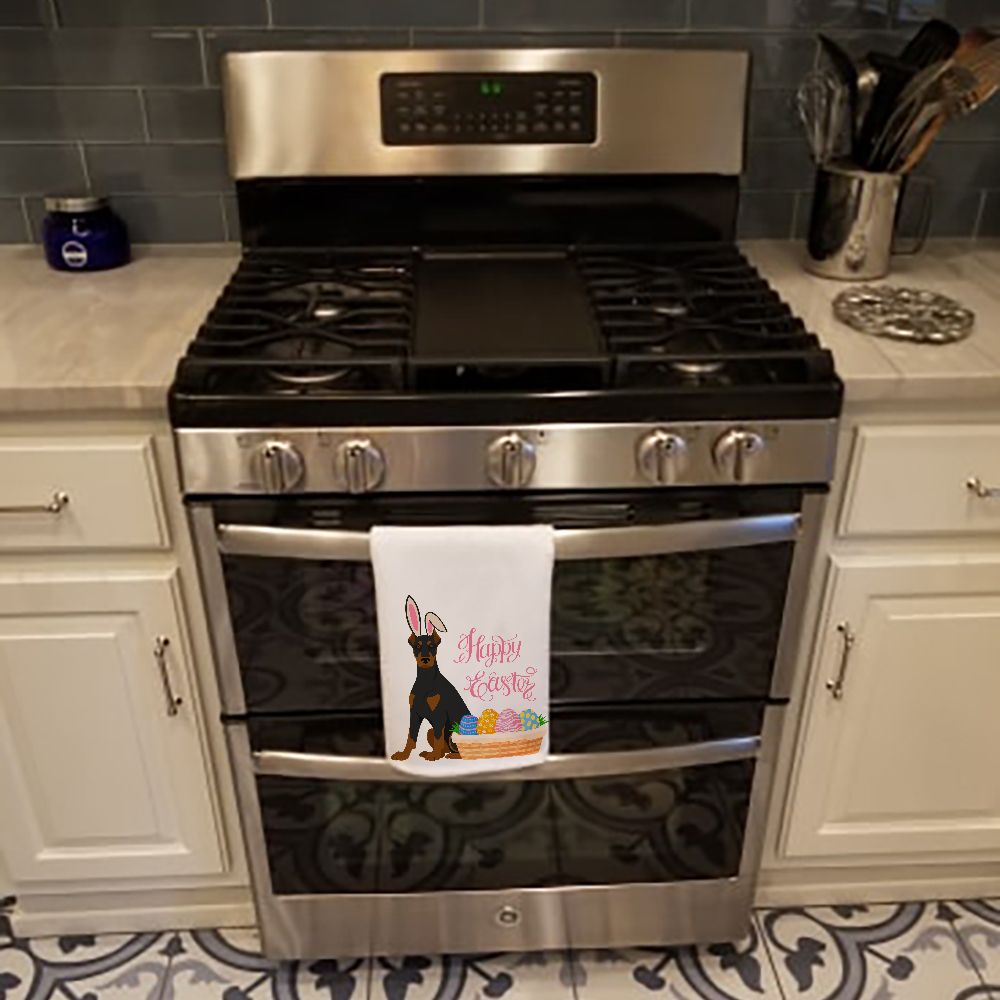 Black and Tan Doberman Pinscher Easter Kitchen Towels