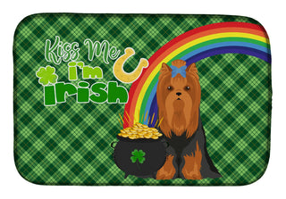 Yorkshire Terrier St. Patrick's Day Dish Drying Mat