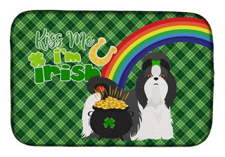 Shih Tzu St. Patrick's Day Dish Drying Mat