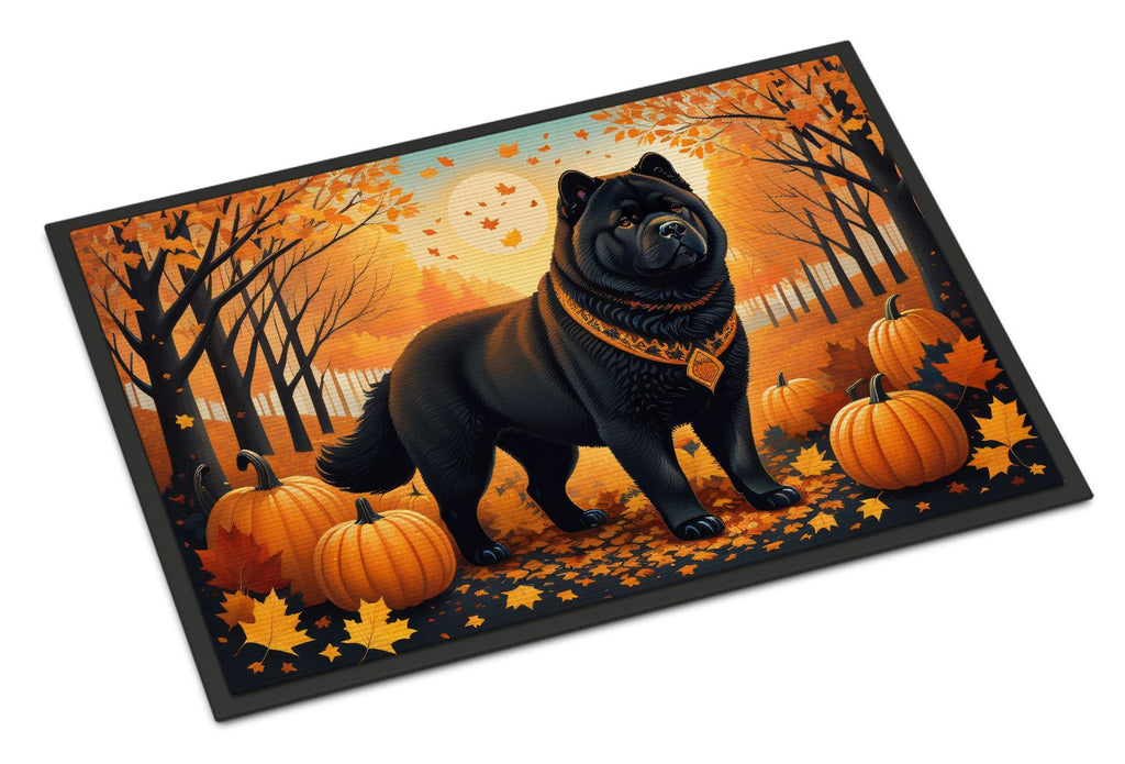 Black Chow Chow Fall Indoor-Outdoor Doormat