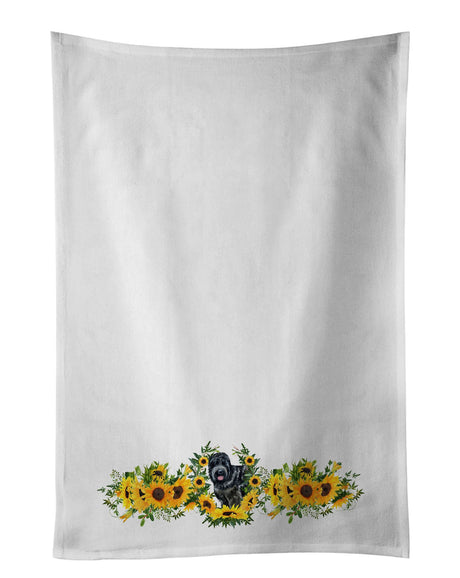Black Russian Terrier Sunflower Kitchen Towel Set