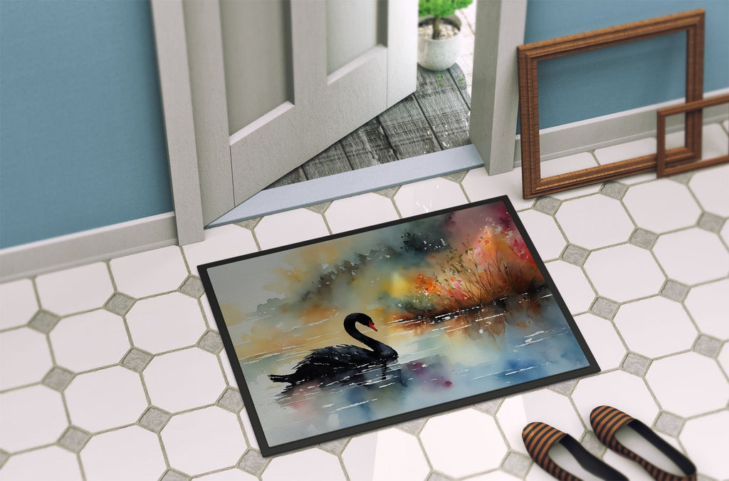 Black Swan Artwork Indoor Outdoor Doormat
