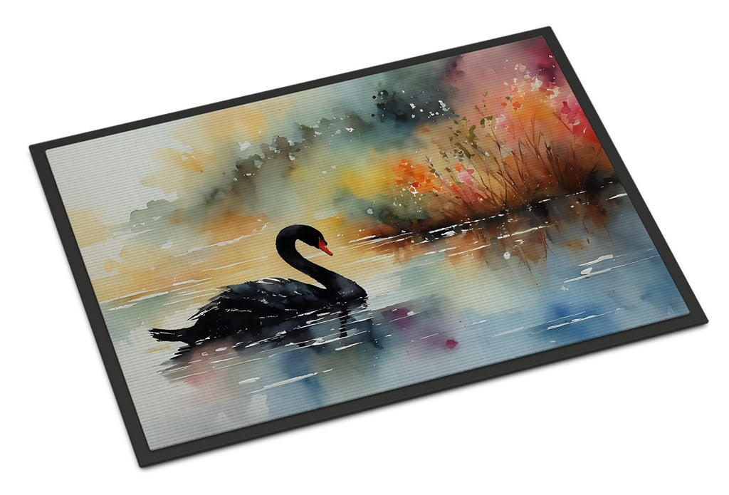 Black Swan Artwork Indoor Outdoor Doormat