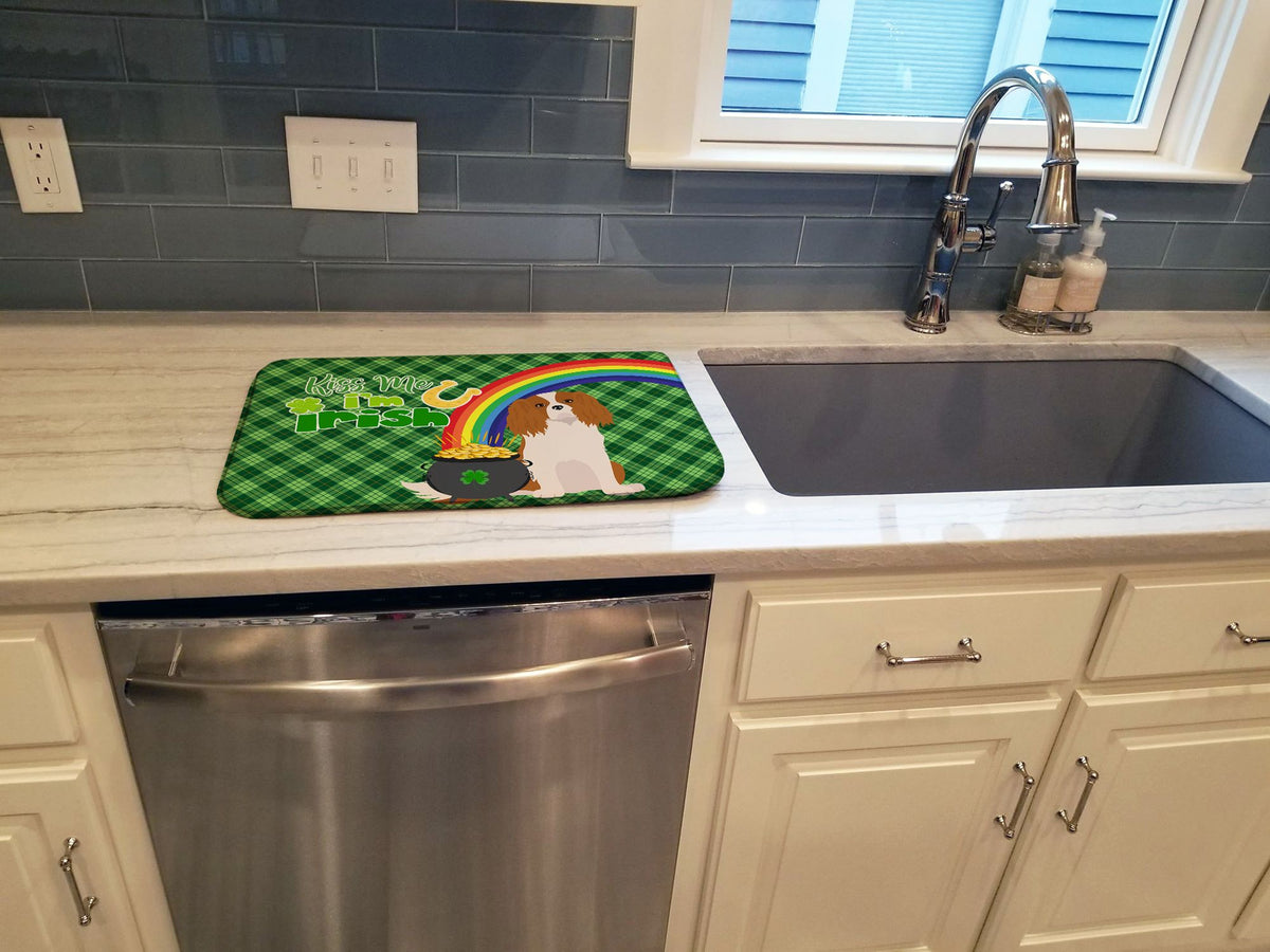Cavalier Spaniel St. Patrick's Day Dish Drying Mat