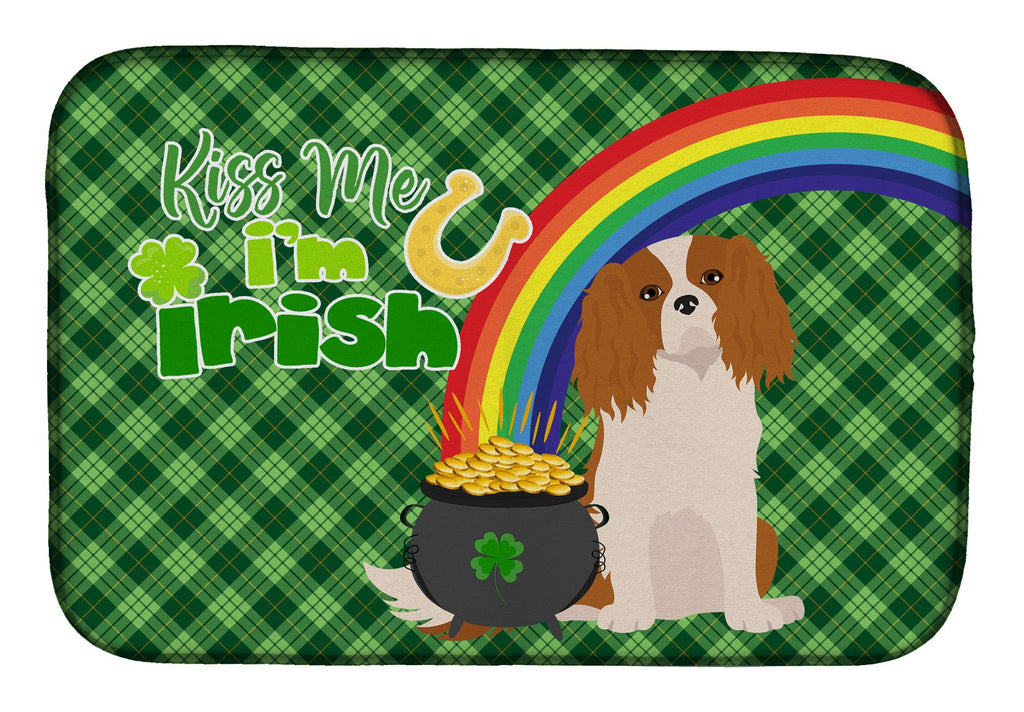Cavalier Spaniel St. Patrick's Day Dish Drying Mat