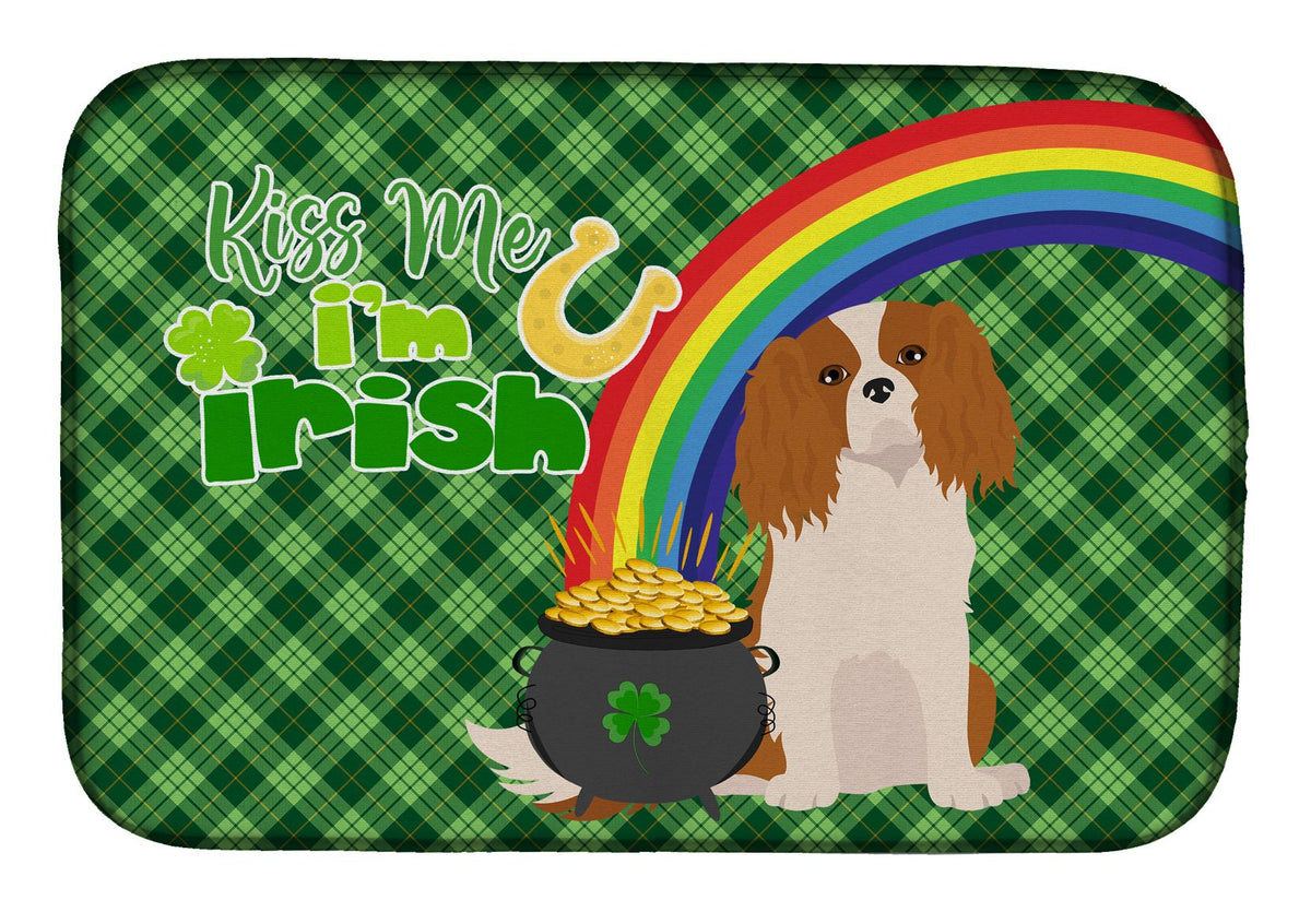 Cavalier Spaniel St. Patrick's Day Dish Drying Mat