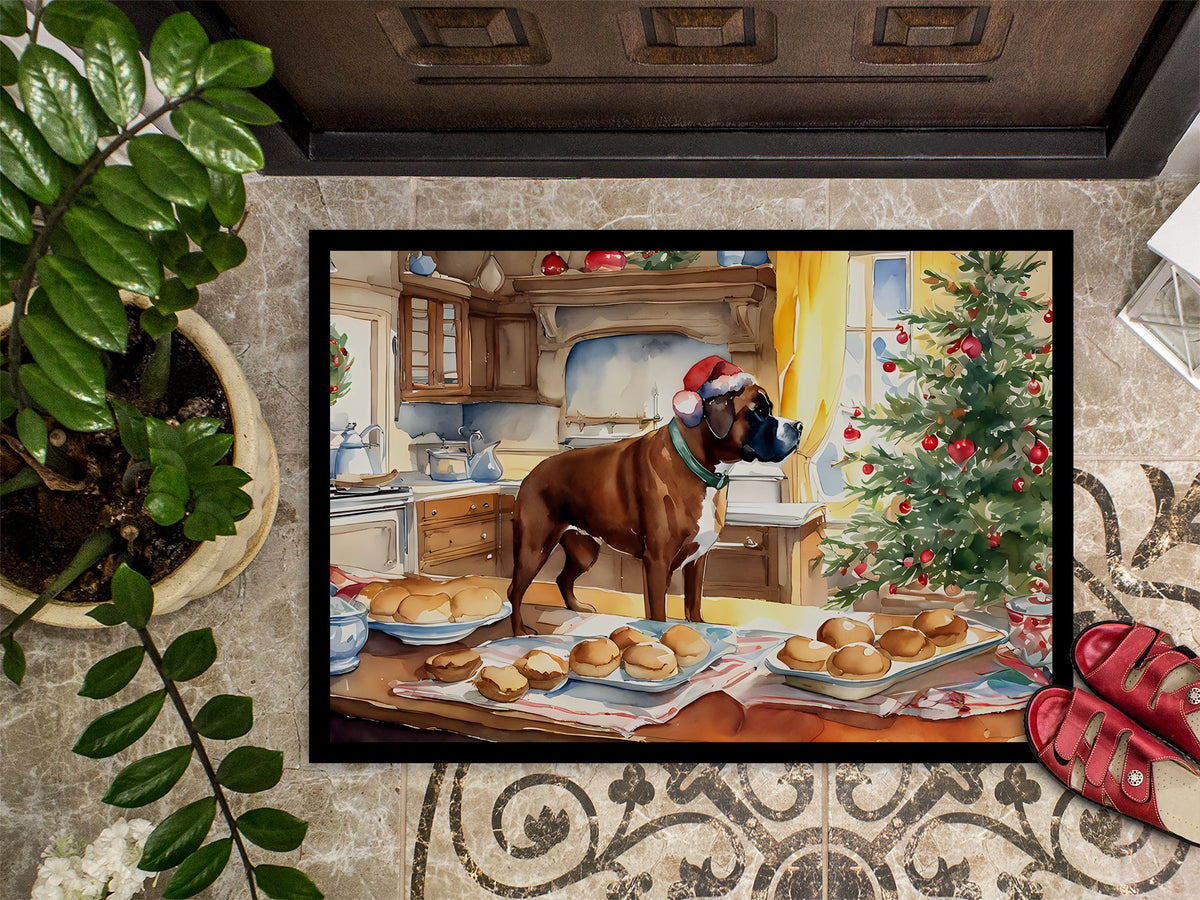 Boxer Christmas Cookies Indoor Outdoor Doormat