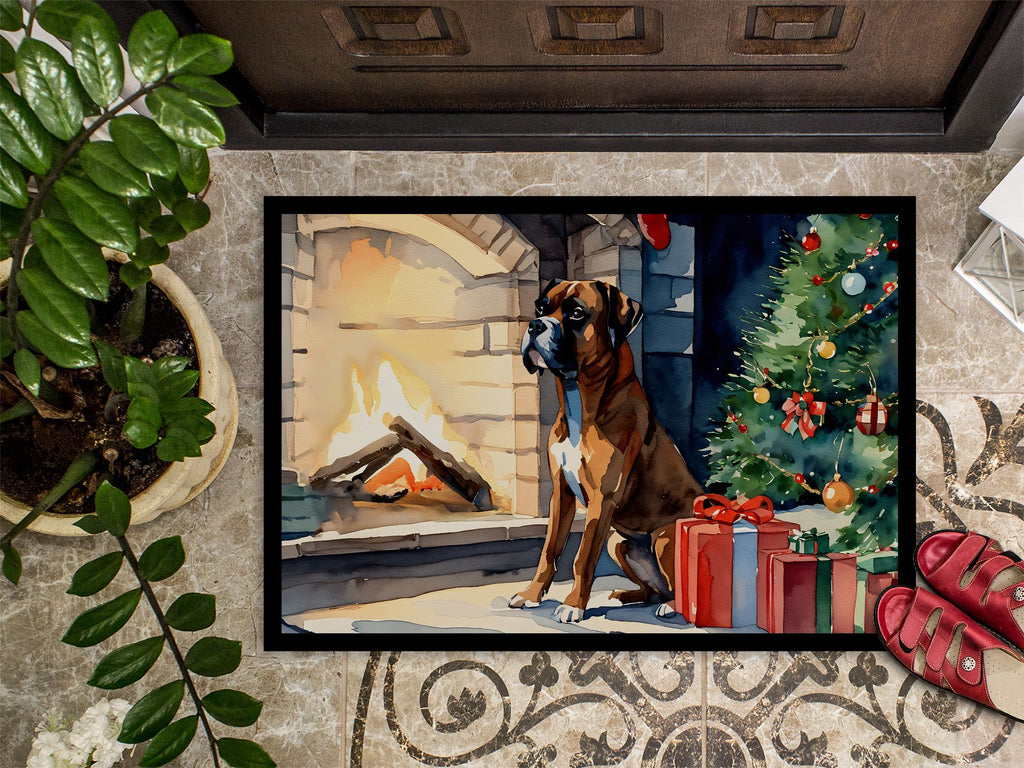 Boxer Cozy Christmas Indoor-Outdoor Doormat