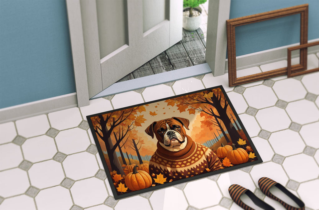 Boxer Fall Artwork Doormat for a Seasonal Entry