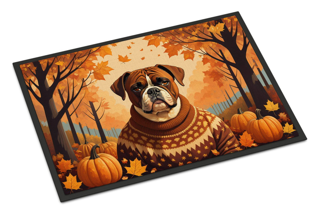 Boxer Fall Artwork Doormat for a Seasonal Entry