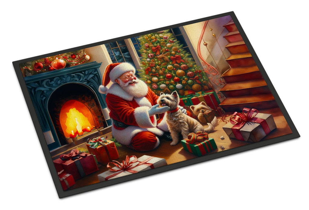 Cairn Terrier and Santa Claus Christmas Doormat