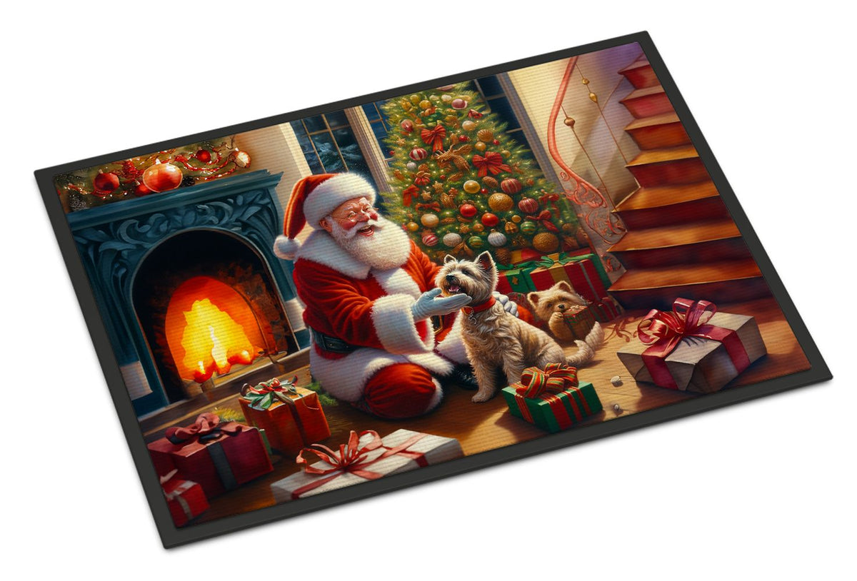 Cairn Terrier and Santa Claus Christmas Doormat