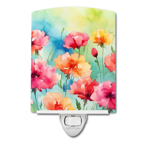 Watercolor Carnations Decorative Night Light