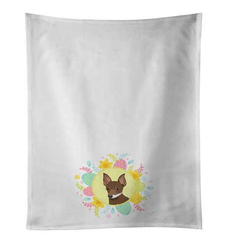 Chocolate and White Chihuahua Easter Towel Set