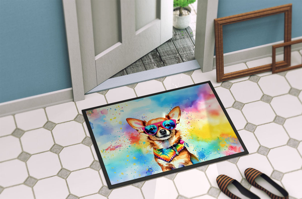 Chihuahua Hippie Dawg Artwork Doormat