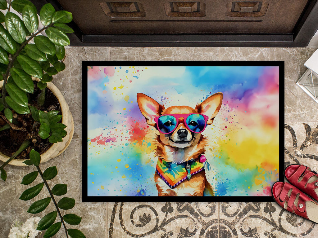 Chihuahua Hippie Dawg Artwork Doormat